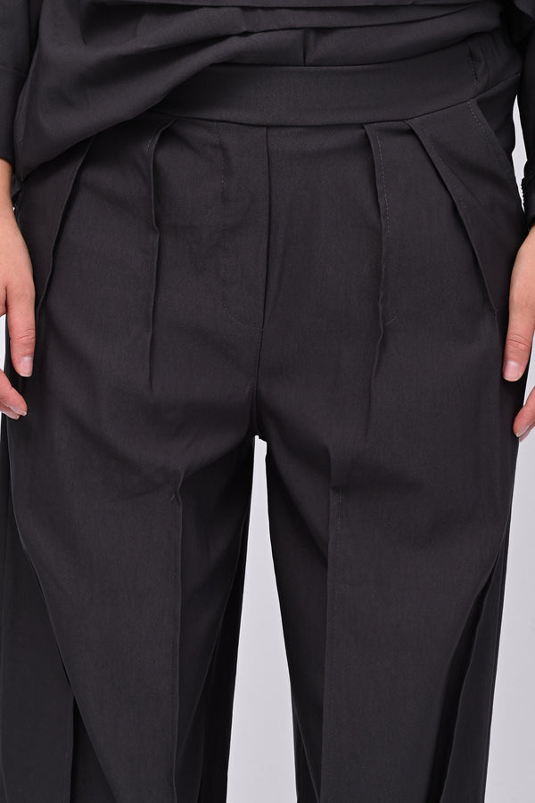 Pantalone bengalina pieghe - Piombo
