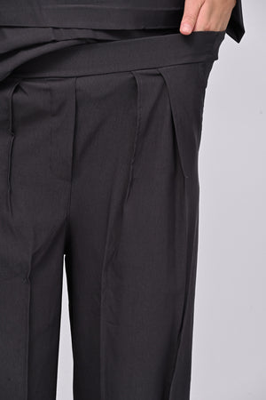 Pantalone bengalina pieghe - Piombo