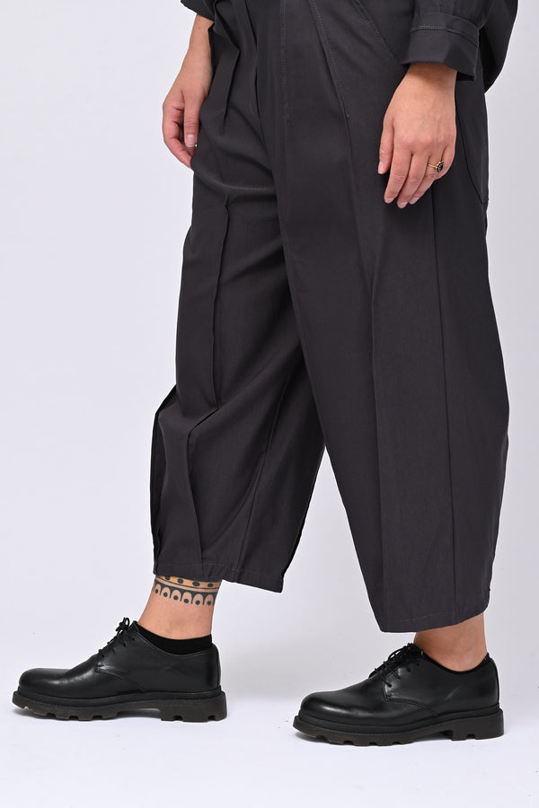 Pantalone bengalina pieghe - Piombo