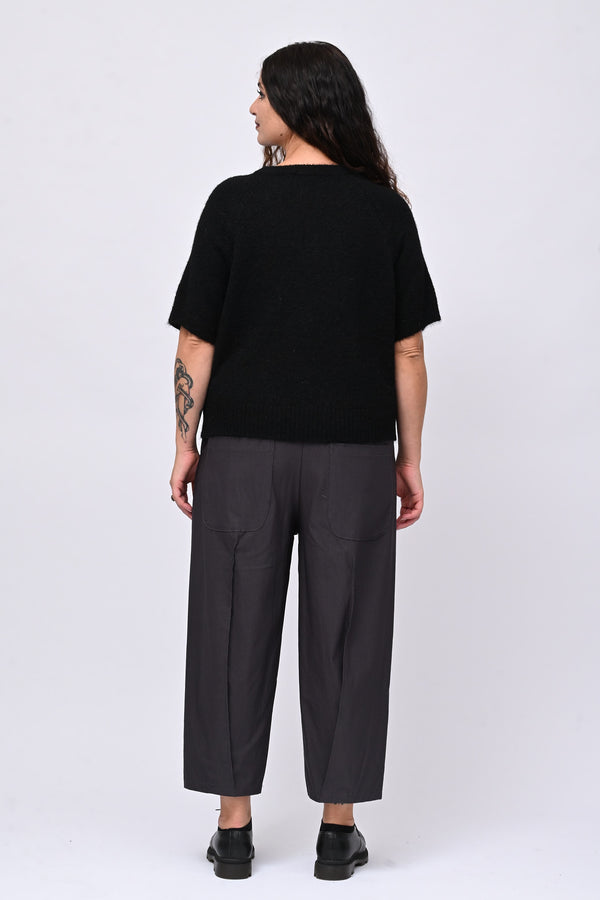 Cardigan misto lana zip - Nero