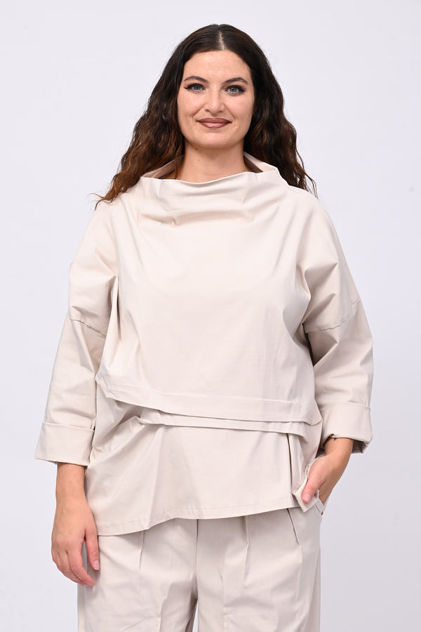 Maglia bengalina cuciture - Gesso
