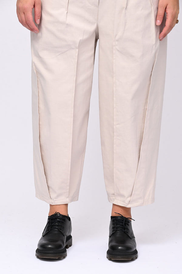Pantalone bengalina pieghe - Gesso