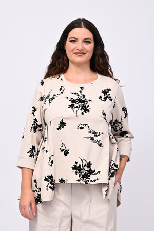 Maglia devorè pieghe - Greige