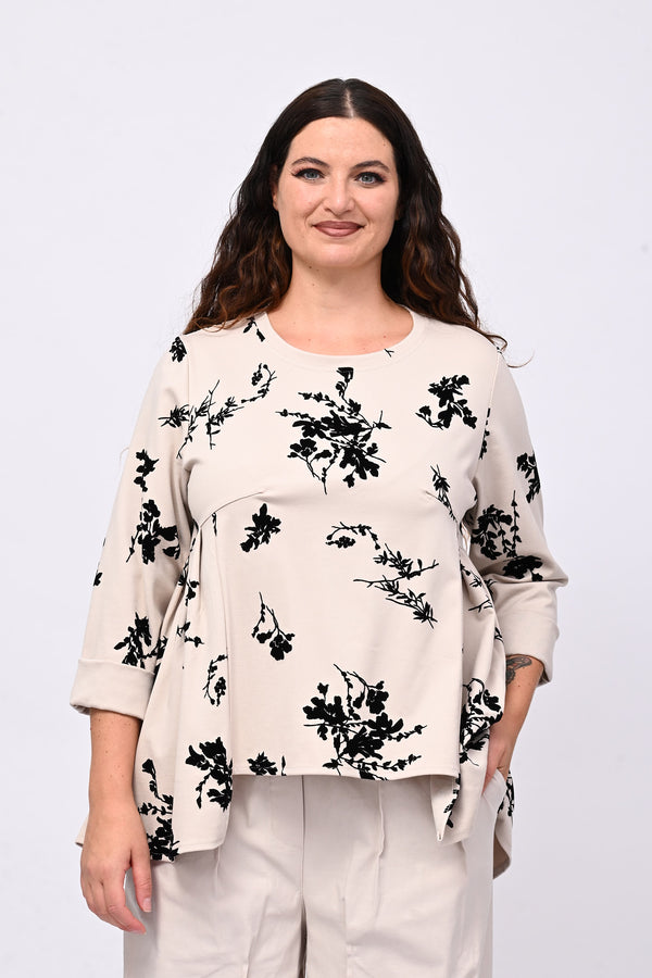 Maglia devorè pieghe - Greige