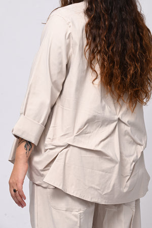Giacca coreana arricciata - Gesso
