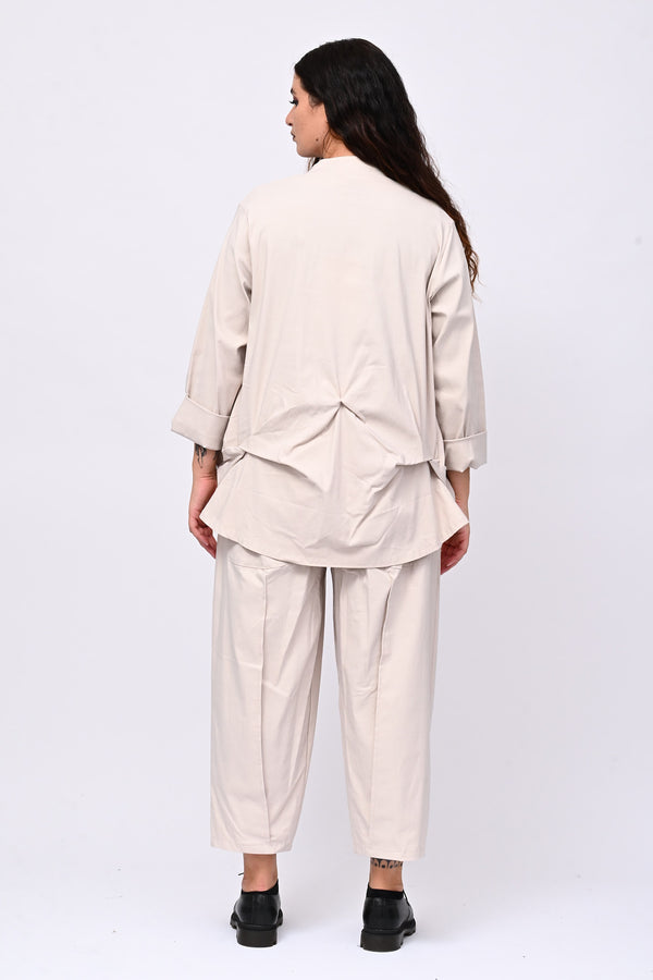 Giacca coreana arricciata - Gesso
