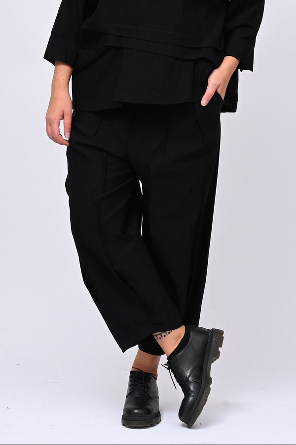 Pantalone bengalina pieghe - Nero