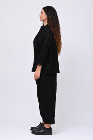 Pantalone bengalina pieghe - Nero