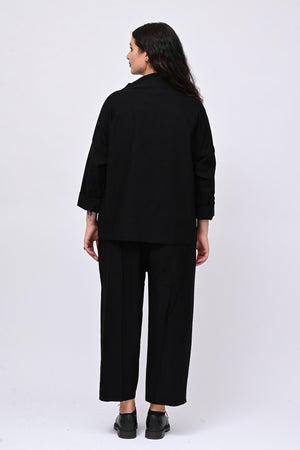 Pantalone bengalina pieghe - Nero