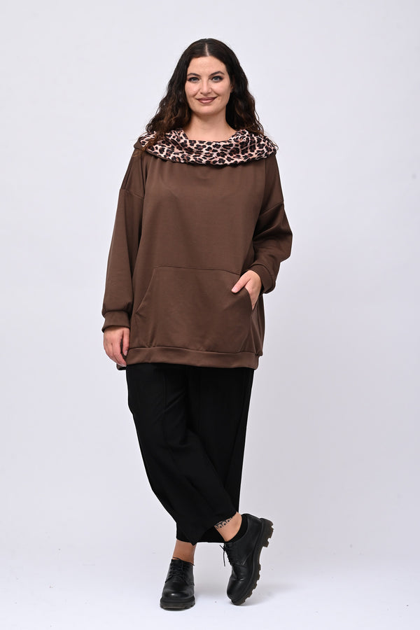 Felpa collone animalier - Moro