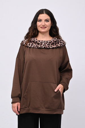 Felpa collone animalier - Moro