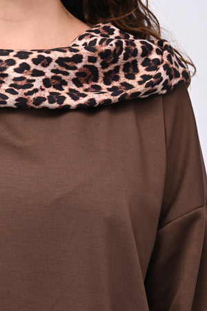 Felpa collone animalier - Moro