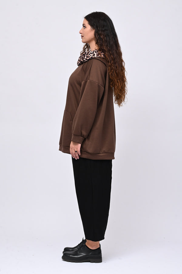 Felpa collone animalier - Moro