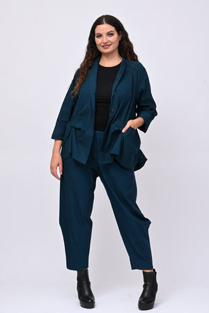Giacca coreana arricciata - Pavone