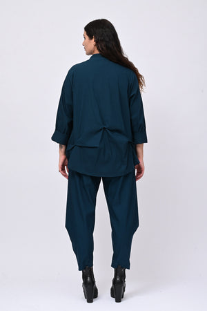 Giacca coreana arricciata - Pavone