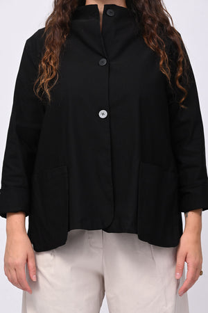 Giacca coreana tasche - Nero