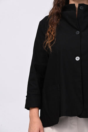 Giacca coreana tasche - Nero