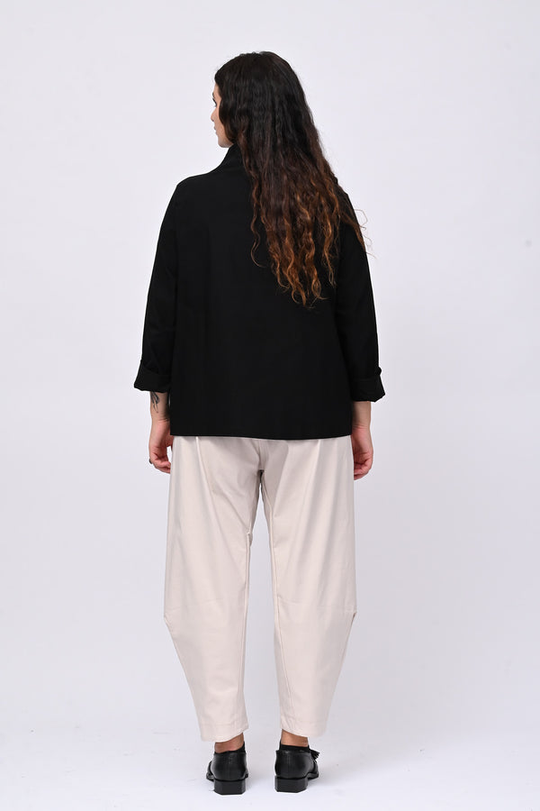 Giacca coreana tasche - Nero