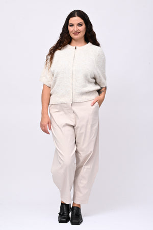 Cardigan misto lana zip - Burro