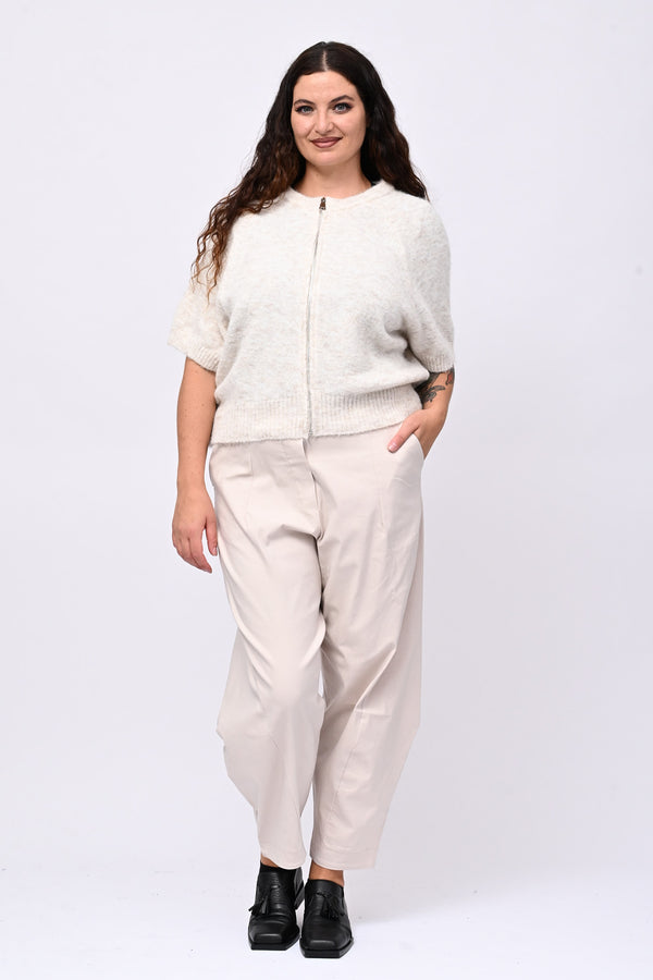 Cardigan misto lana zip - Burro