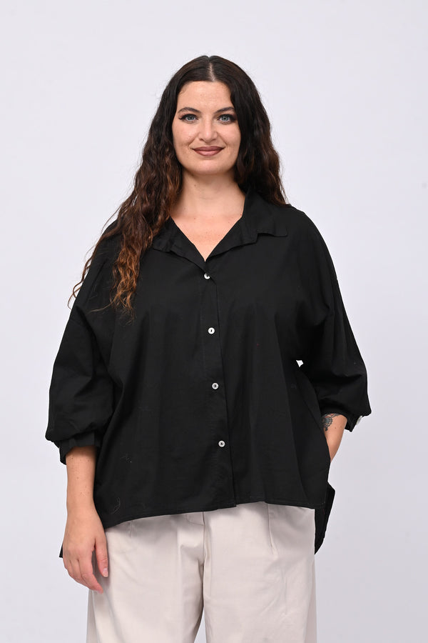 Camicia cotone coda - Nero