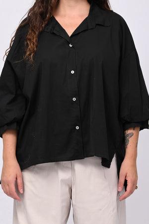 Camicia cotone coda - Nero