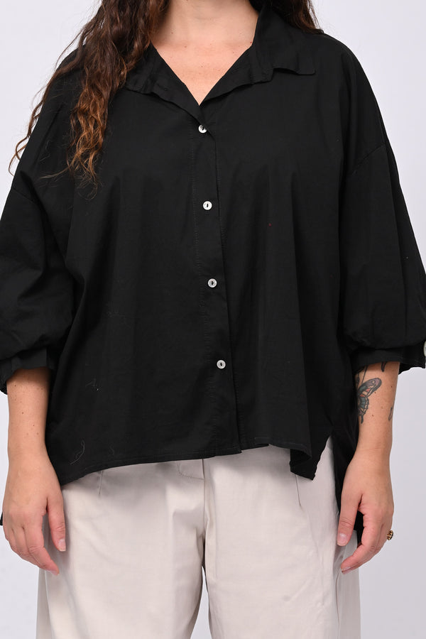 Camicia cotone coda - Nero