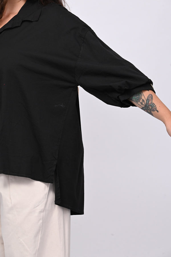 Camicia cotone coda - Nero
