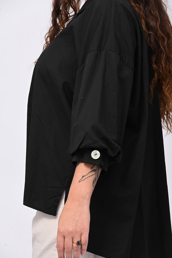 Camicia cotone coda - Nero