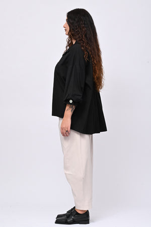 Camicia cotone coda - Nero
