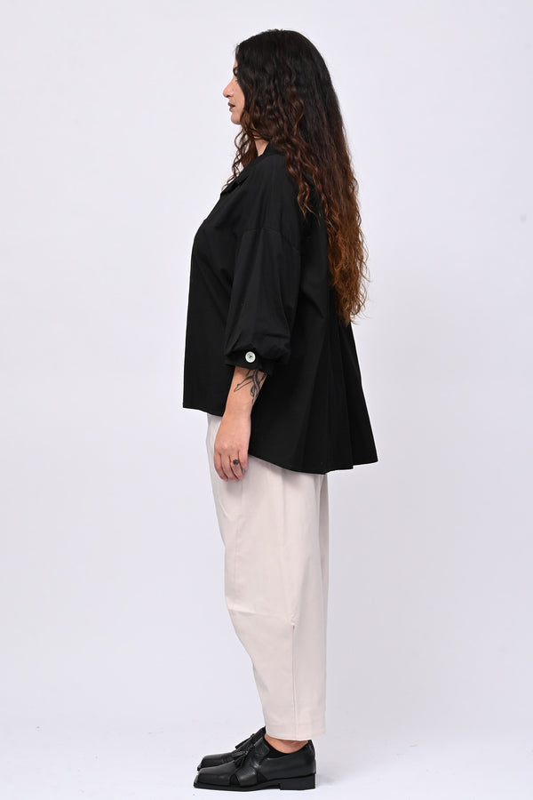 Camicia cotone coda - Nero
