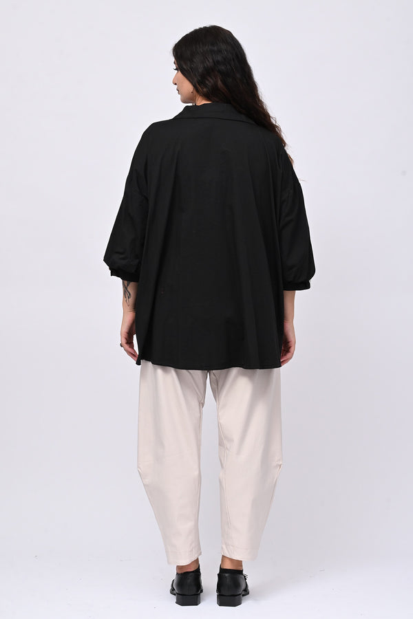 Camicia cotone coda - Nero