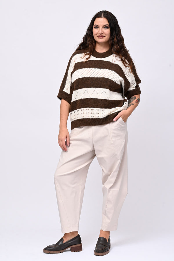 Pull righe traforato - Bruciato