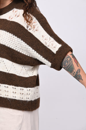 Pull righe traforato - Bruciato