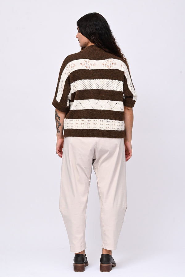 Pull righe traforato - Bruciato