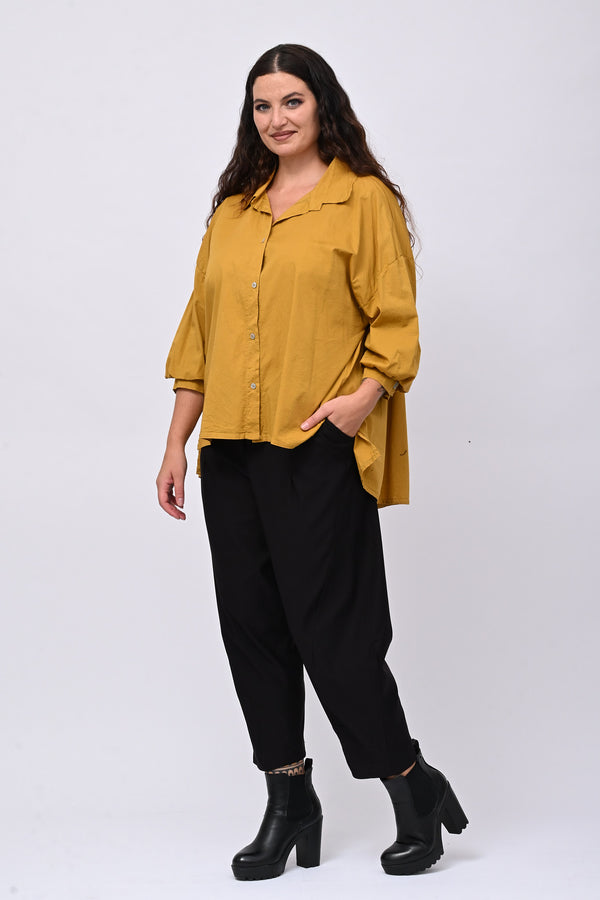 Camicia cotone coda - Ocra