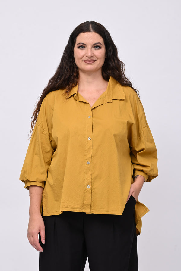 Camicia cotone coda - Ocra