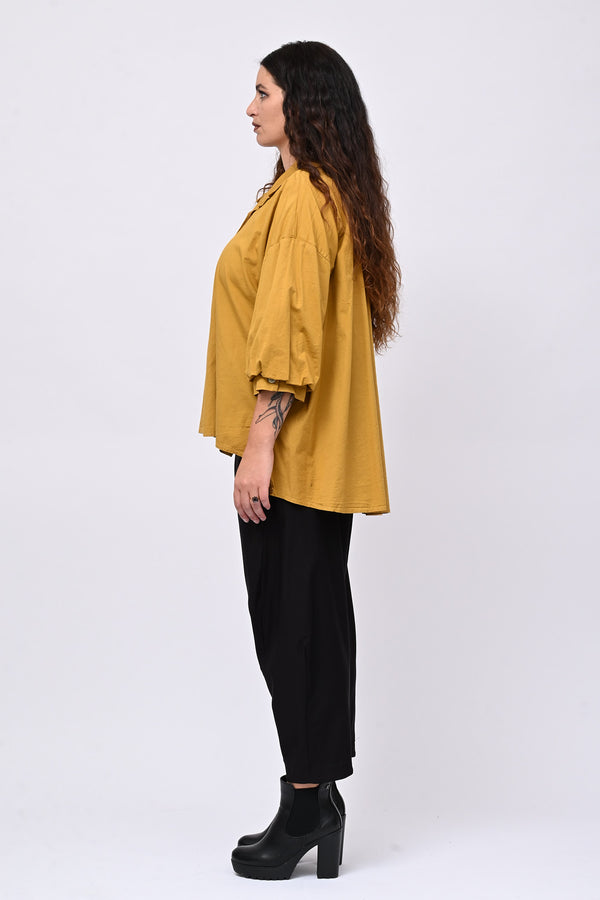 Camicia cotone coda - Ocra