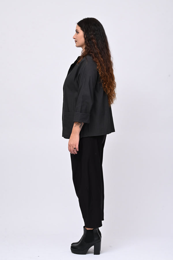 Giacca coreana tasche - Piombo