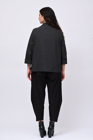 Giacca coreana tasche - Piombo