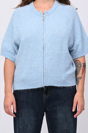 Cardigan misto lana zip - Cielo