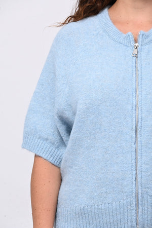 Cardigan misto lana zip - Cielo