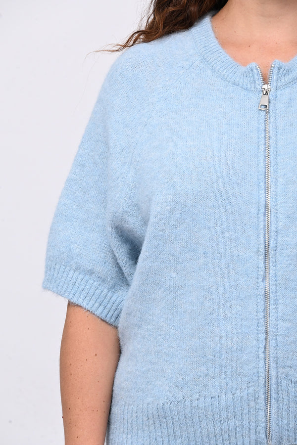 Cardigan misto lana zip - Cielo