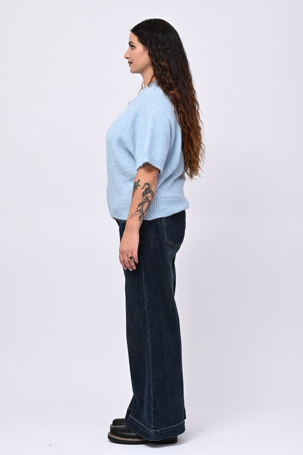 Cardigan misto lana zip - Cielo