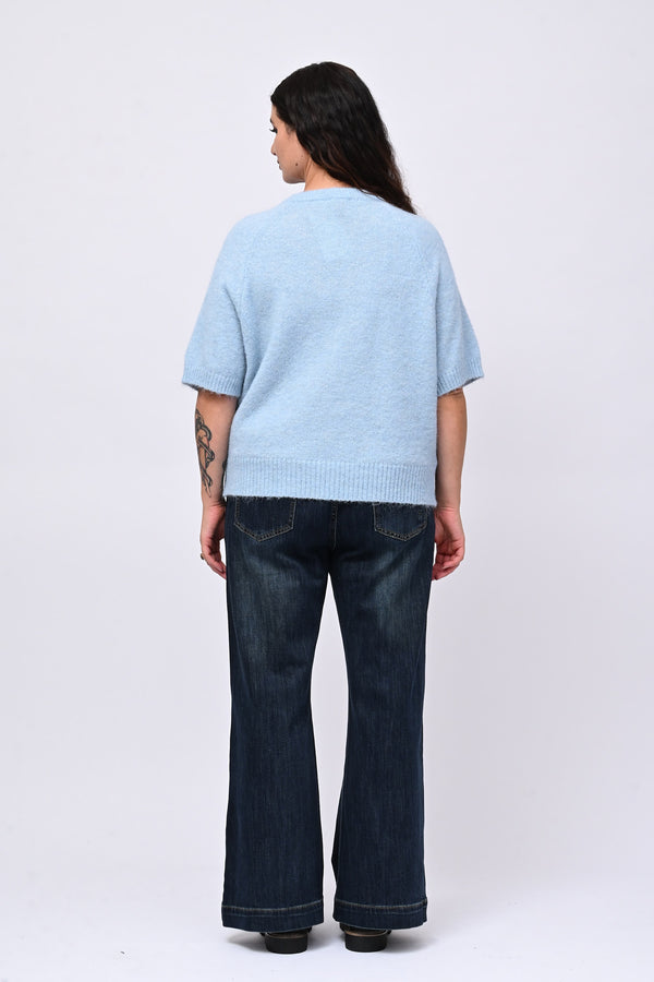 Cardigan misto lana zip - Cielo