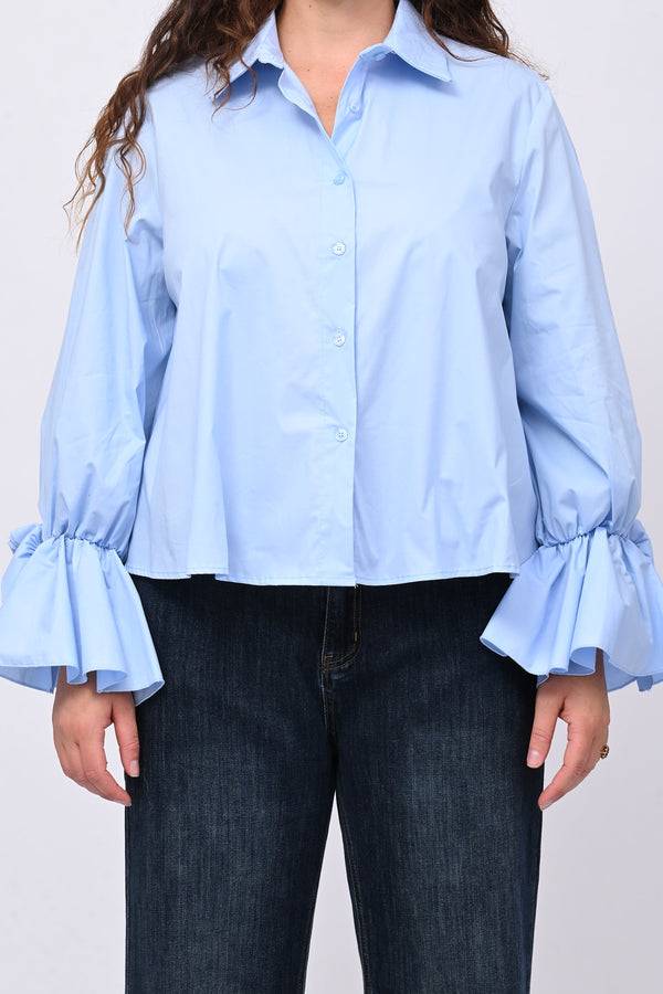 Camicia fiore manica - Oxford