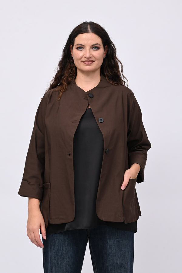 Giacca coreana tasche - Bruciato