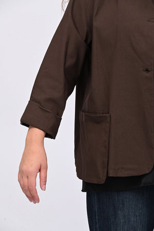Giacca coreana tasche - Bruciato