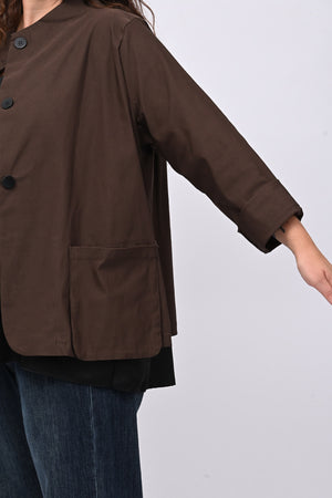 Giacca coreana tasche - Bruciato