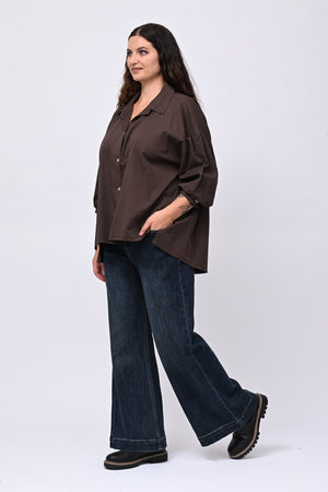 Camicia cotone coda - Moro